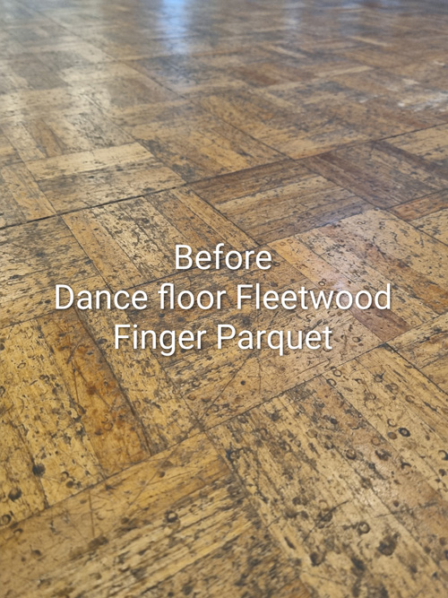 Dance floor Fleetwood, finger parquet - before